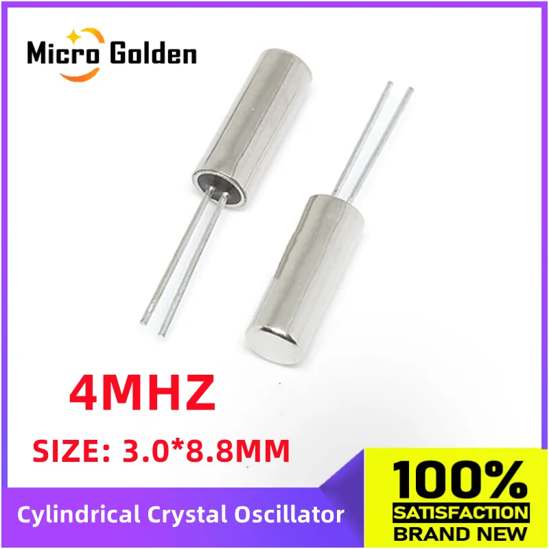 (10pcs) 4M 4MHZ 4.000MHZ Cylindrical Crystal Oscillator 308 3x8.8MM 309 3.0*9.0mm DIP2 Quartz Crystal Resonator Low frequency