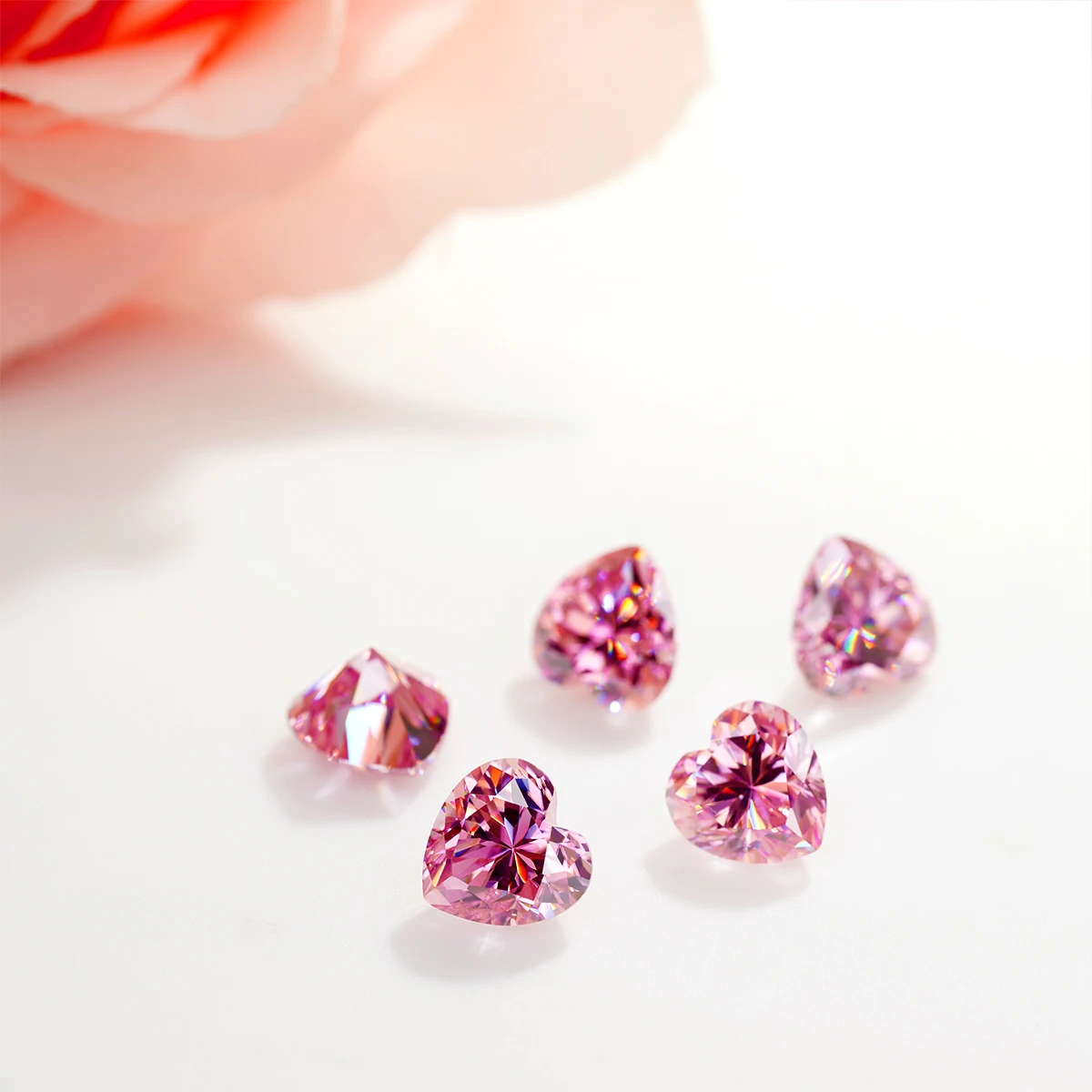 Szjinao Real 0.5ct To 3ct Heart Shaped Pink Moissanite Stone With Certificate Loose Gemstones For Wedding Diamond Rings Making