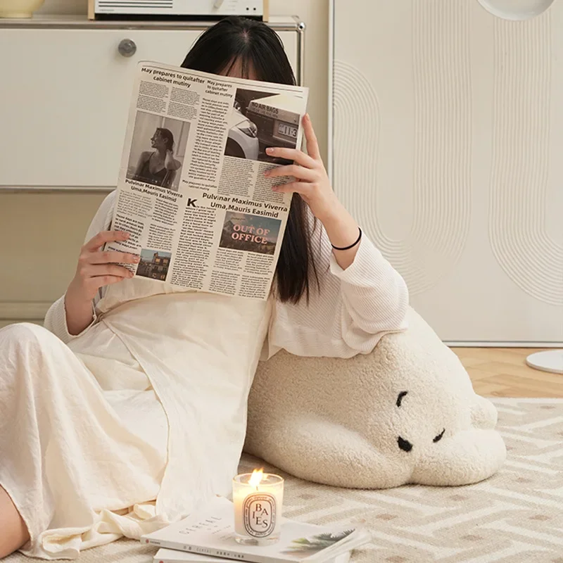 편안한 테디 벨벳 소파 귀여운 소녀 흰색 작은 북유럽 인간 소파 퍼프 게으른 바닥 muebles para salas modernos 홈 가구