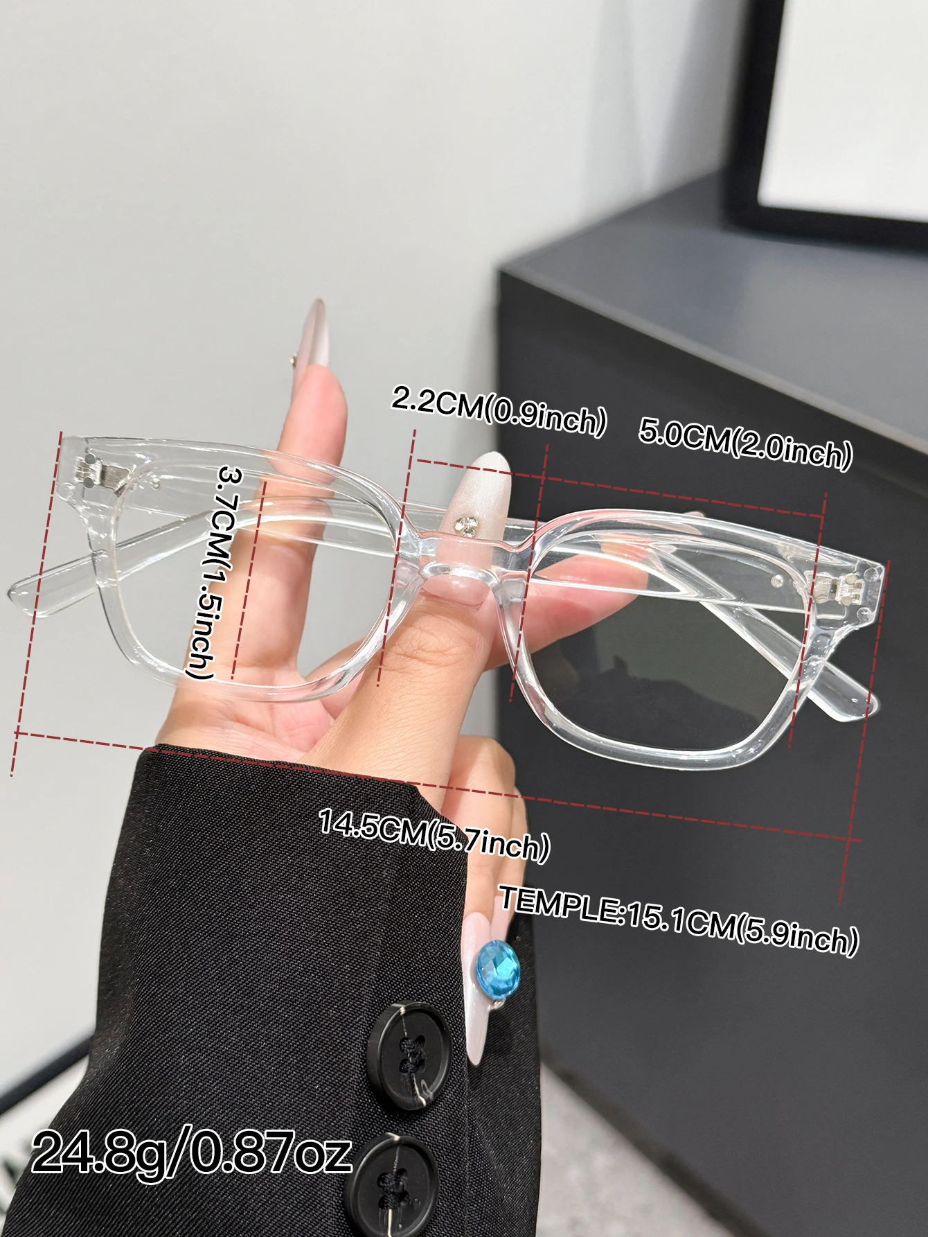 1Pc European and American Classic Popular Square Frame Glasses Set for Men and Women Fashion Glasses - view 5