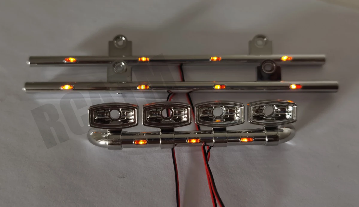 3 sztuk przednia i boczna PCB LED Light 6V dla 1/14 Tamiya zdalnie sterowana ciężarówka przyczepa Scania 770S 56368 części