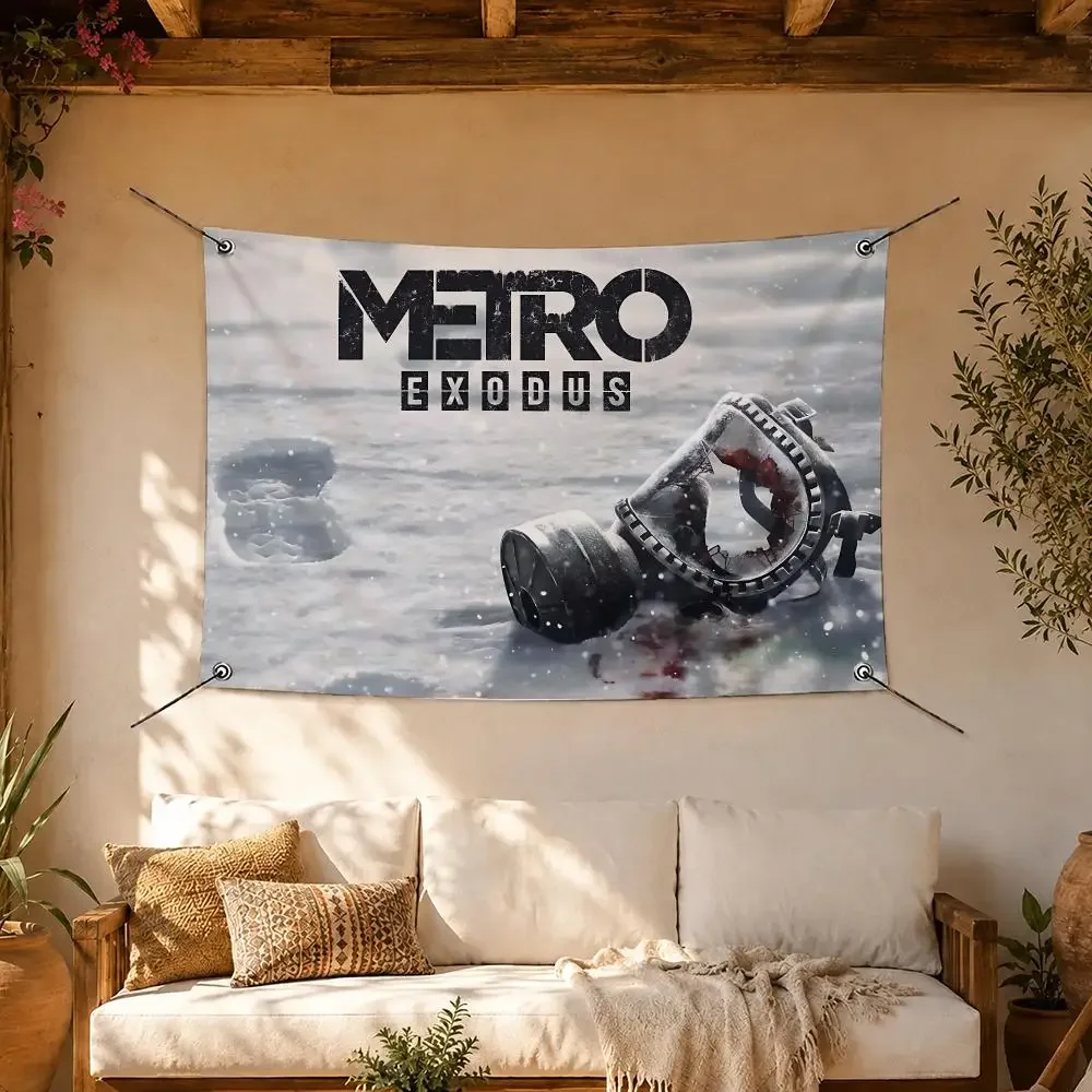 Bold Game Metro Exodus Flags Room Home Decor Wall‑Hanging Art Banner, Outdoor for Bedroom Party Background Decoration