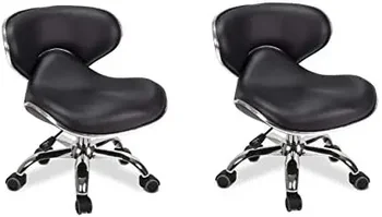 Conjunto de 2 bancos para pedicure e salão de beleza, cadeira de pedicure umi, bomba pneumática curta e ajustável, móveis e equipamentos para salão de beleza, preto