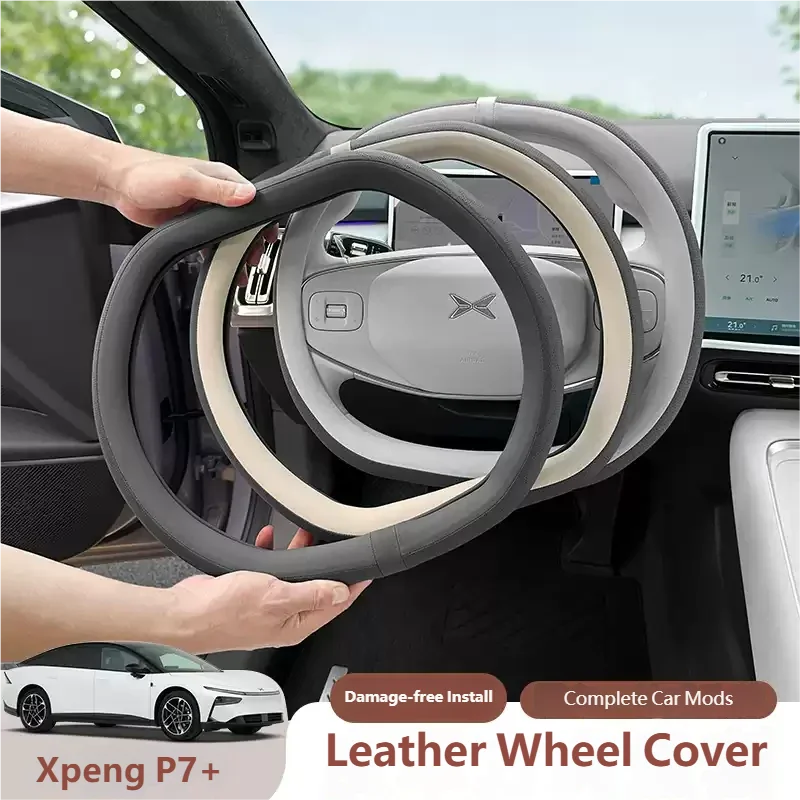 

For XPENG P7+ G6 G9 2025 2026 2027 Car Steering Wheel Cover Leather Ultra-thin Anti Slip Handle Wrap Covers Interior Accessories