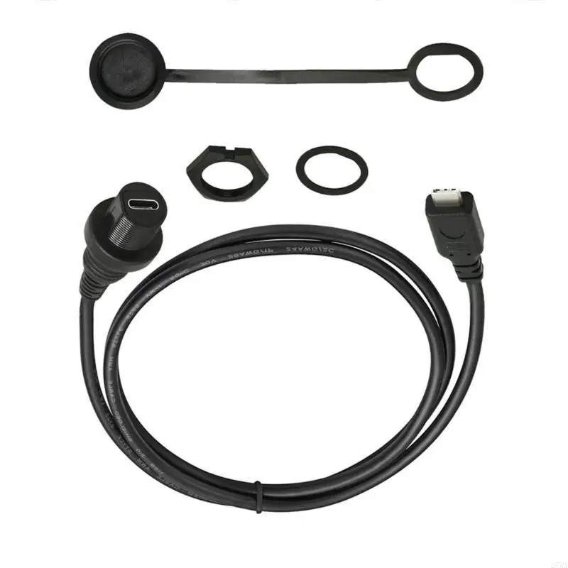 27RA Vehicle Dashboards USB2.0 3.1 Type C Extension Cable Male to Female Socket Connectors for Easy Access