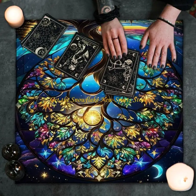 Tapis sorcellerie forme carrée, nappe d'autel, tapis cartes jeu société, E56D