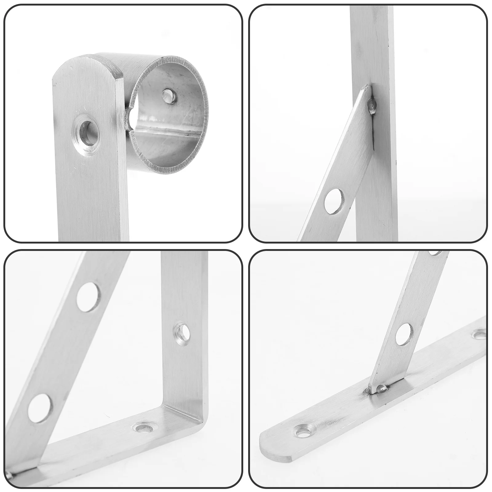 

2pcs Stainless Steel Clothesline Pole Bracket Wall Mount Drying Rack Support For Balcony Closet Curtain Rod Holder Rustproof