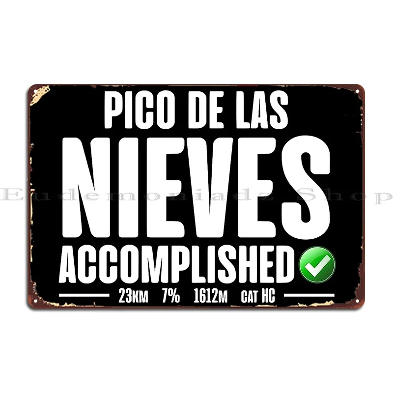 Pico De Las Nieves Accomplished Cycling Gran Canaria Spain Metal Signs Cinema Living Room Designer Mural Mural Tin Sign Poster