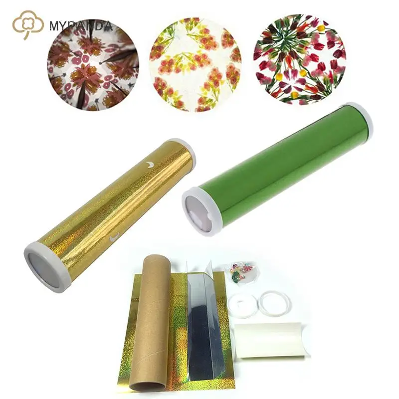 

DIY Colored Rotating Kaleidoscope Kits Science Experiment Educational Craft Kid Brain Hands-Eyes Cooperation Training Toy 1 Set