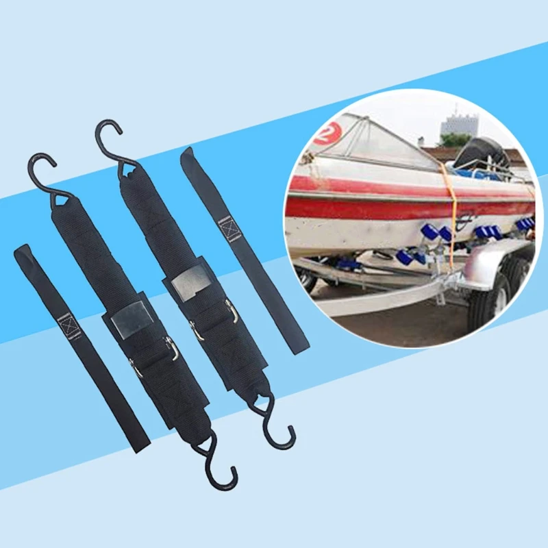 เรือ Transom Tie Downs Straps พร้อม Quick Release Buckle Universal Trailer Strap