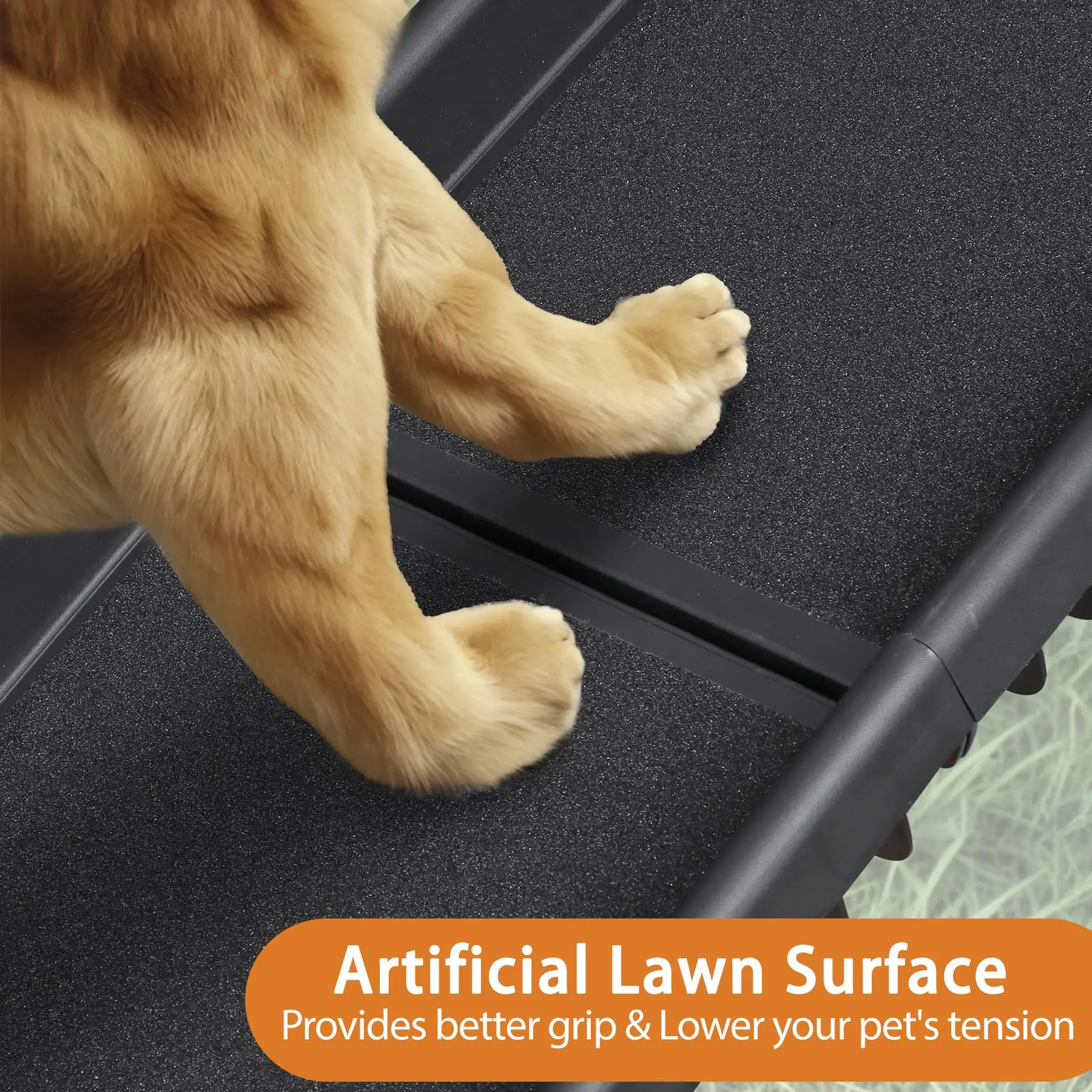 Portable Folding Dog Ramps for SUV, Truck, Car Ramp Stairs Step Ladder for Pet, Non-Slip Pet Ramp with Raised Siderails