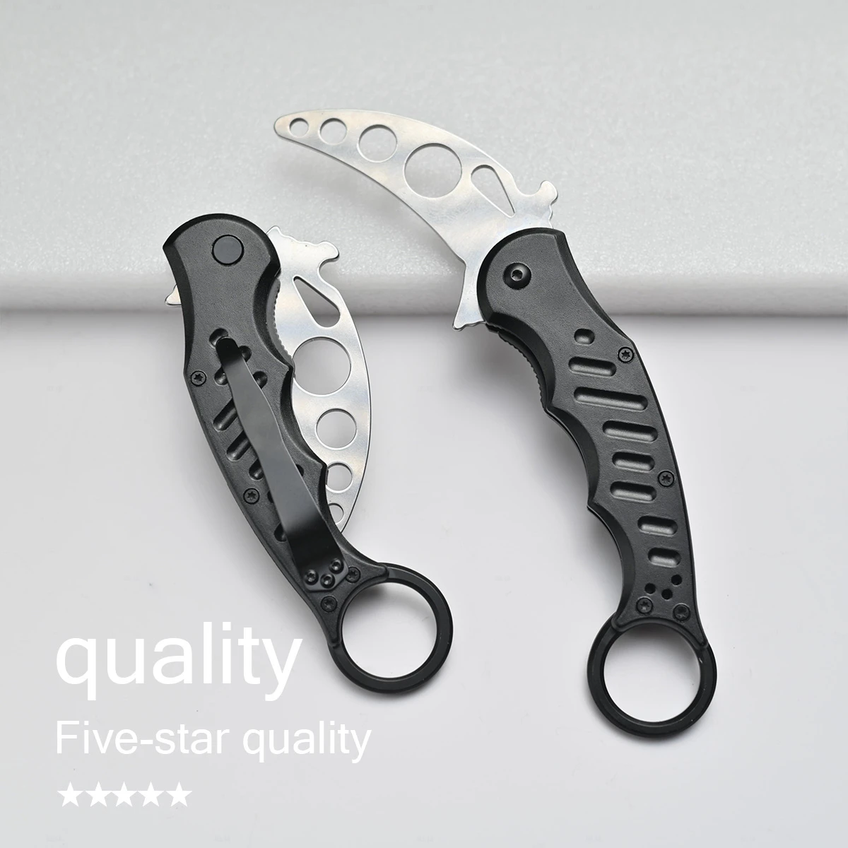 

Toy folding knife training knife black aviation aluminum handle 5cr13 uncut holiday game gift new product COSG claw knife