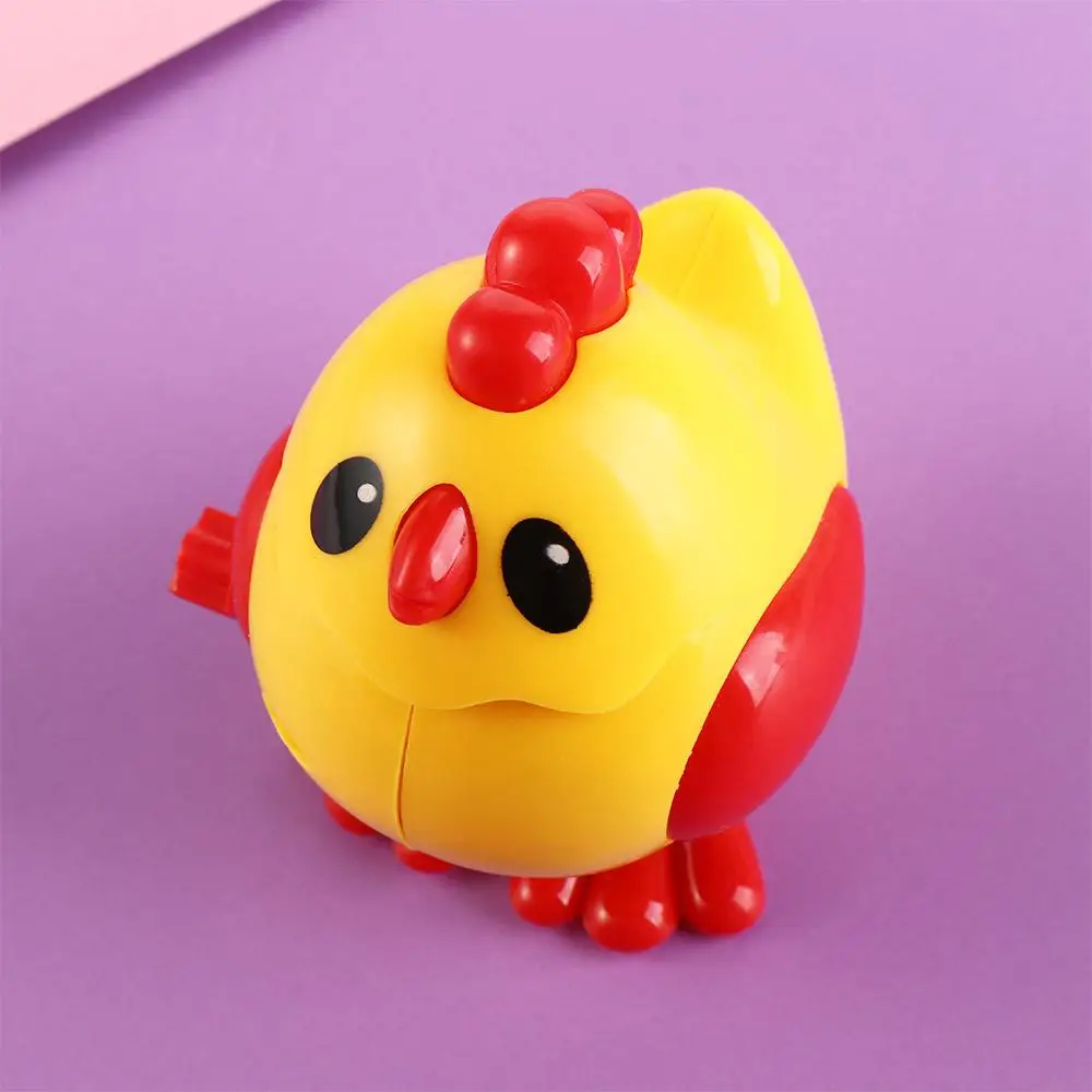Plástico meninas wind-up primavera frango brinquedo educacional acabar pulando frango brinquedo mini simulação