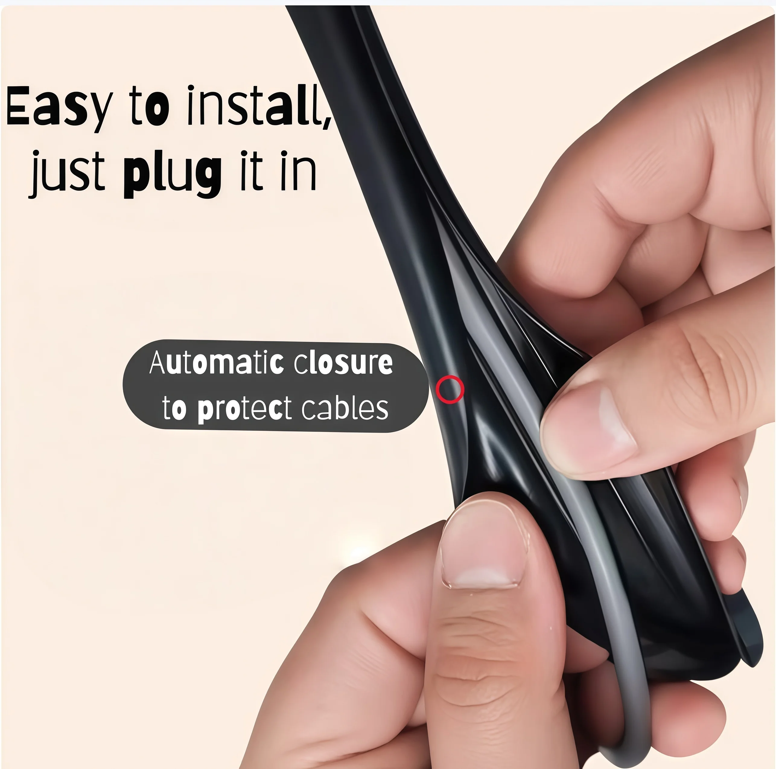 1pc  Self-Adhesive PVC Cable Management Tube, Invisible Floor Wire Cover for Desk, Wall & Floor Installation, Home Decor Cable C