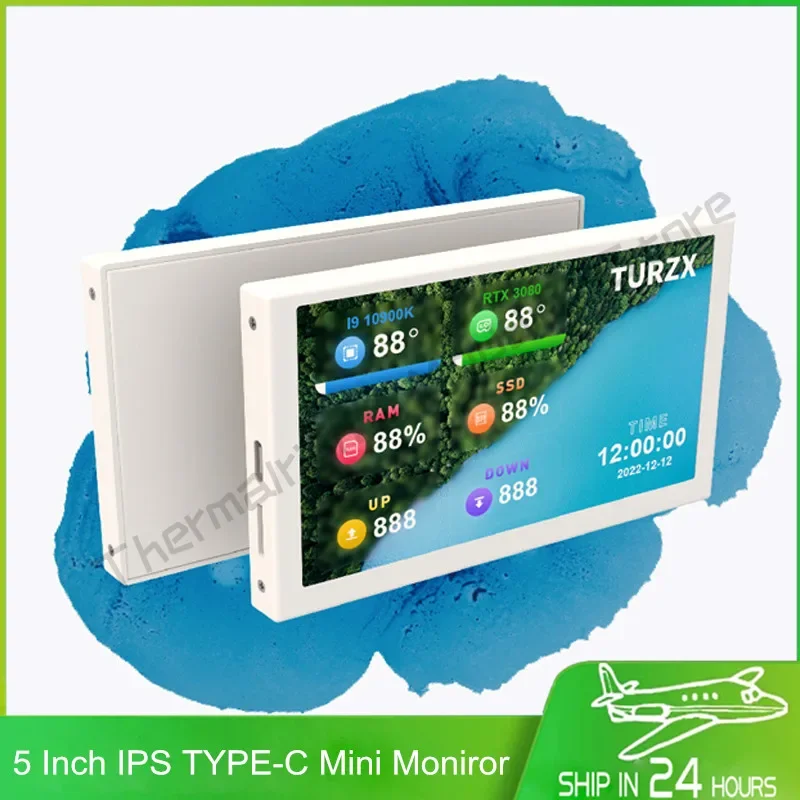 PC Case Expand Screen 5 Inch IPS TYPE-C Mini Moniror Digital Display IPS Module Freen AIDA64 Gamer PC Hardware Monitoring