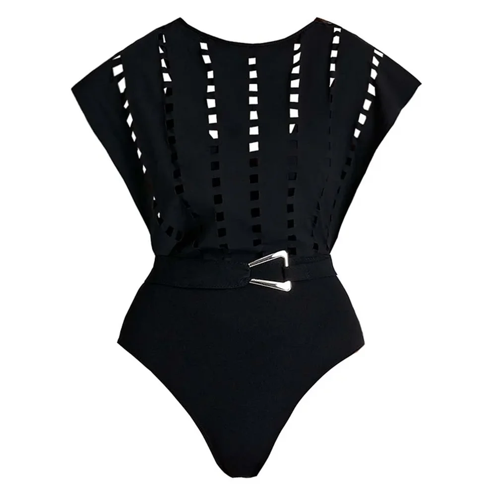 Sexy Two Pieces Hollow Out Swimsuit With Cover Up Swimwear Women Bikini Female Swimming Suit Long Skirt Bodysuit Beachwear