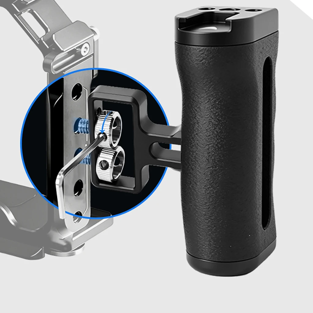 NATO Rail/1/4 Screw Quick Release Side Handle Universal Left Right Hand Camera Cage Grip for Microphone LED Light Monitor Mount
