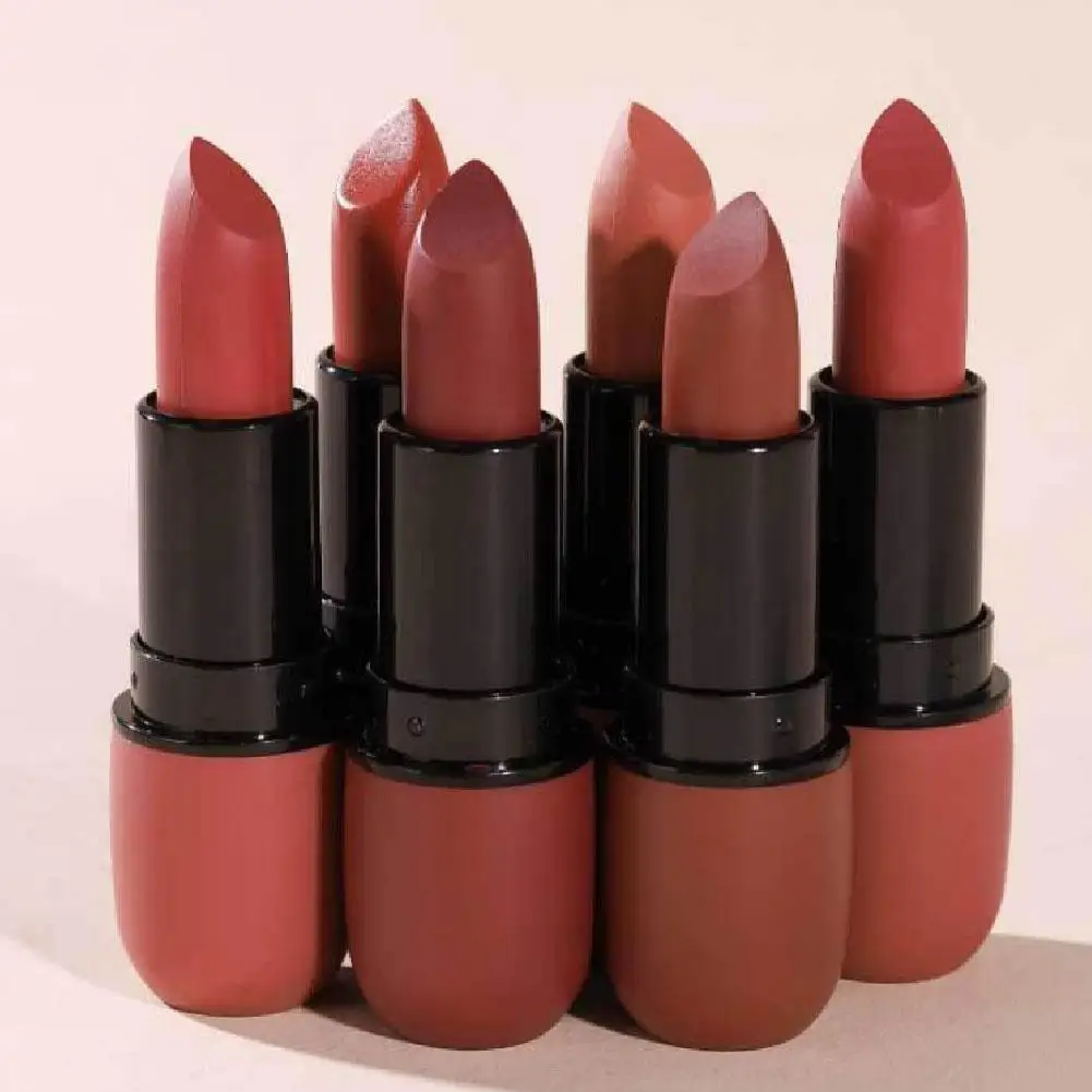Batom fosco de 6 cores: Velvet Lip Color Suave à prova d'água Maquiagem labial colorida de longa duração