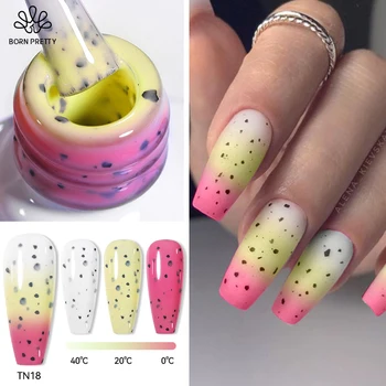 BORN PRETTY Eggshell żelowy lakier do paznokci termiczna 10ml śnieżynka zmiana koloru Vernis Semis Permanent potrzebuje matowy Top