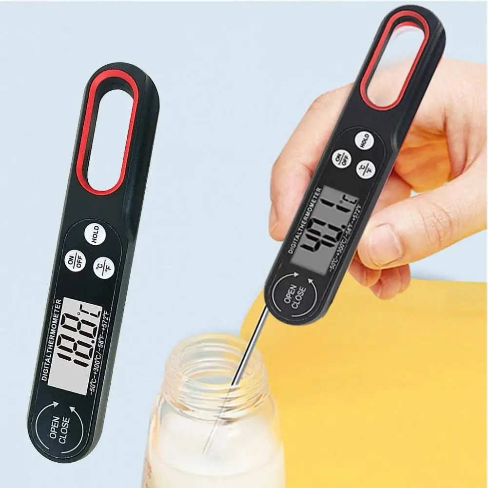 

Digital Kitchen Food Thermometer Foldable Long Probe Quick Accurate Meat Thermometer for Kitchen BBQ Grilling Kitchen Tools