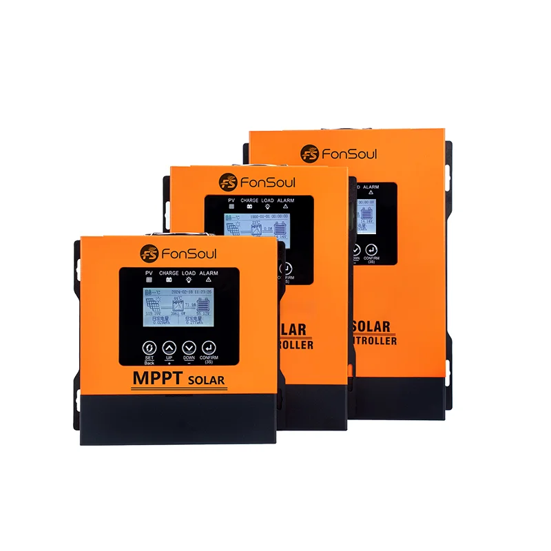 Fonsoul 30A 60A 120A MPPT Solar Controller PV 18V-230VDC for 12V 24V 48V 60V 72V 96V Lead acid Lithium Battery WiFi Monitoring