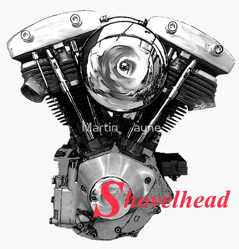 Novelty Shiny Shovelhead VTwin Motorcycle Engine T-Shirt 100% Cotton O-Neck Short Sleeve Casual Mens T-shirt Size S-3XL