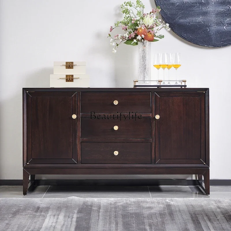 

LD33Modern New Chinese Style Blackwood Sideboard Cabinet Zen Solid Wood Storage Locker