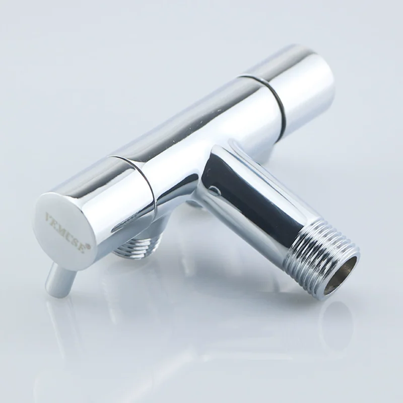Bathroom Dual Control Stainless Steel Three Way Tap Sink Faucet Washing Machine 2 Way Angle Valve G1/2