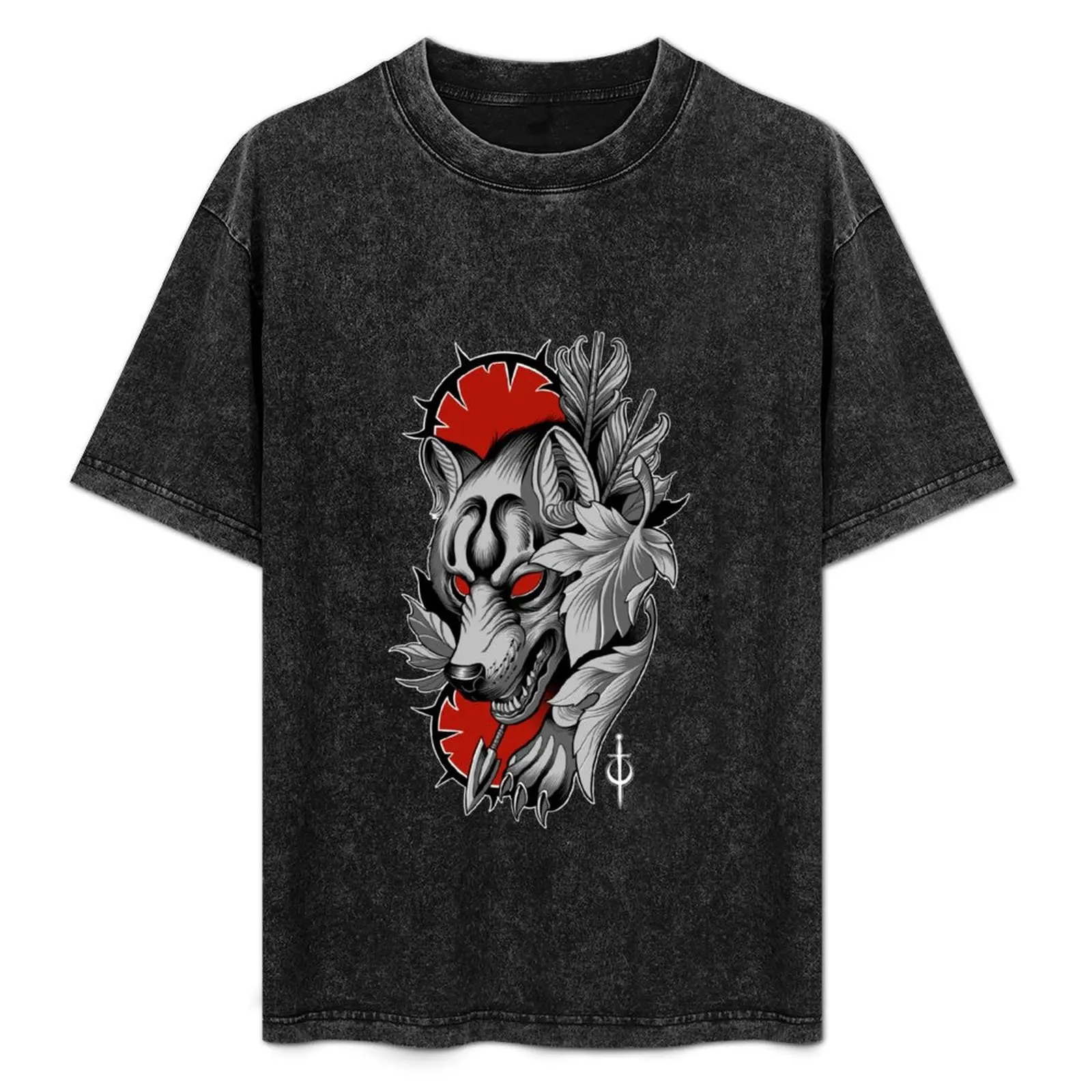 

Wolf with arrows T-Shirt Non-Shrink Basic Cotton T-Shirt