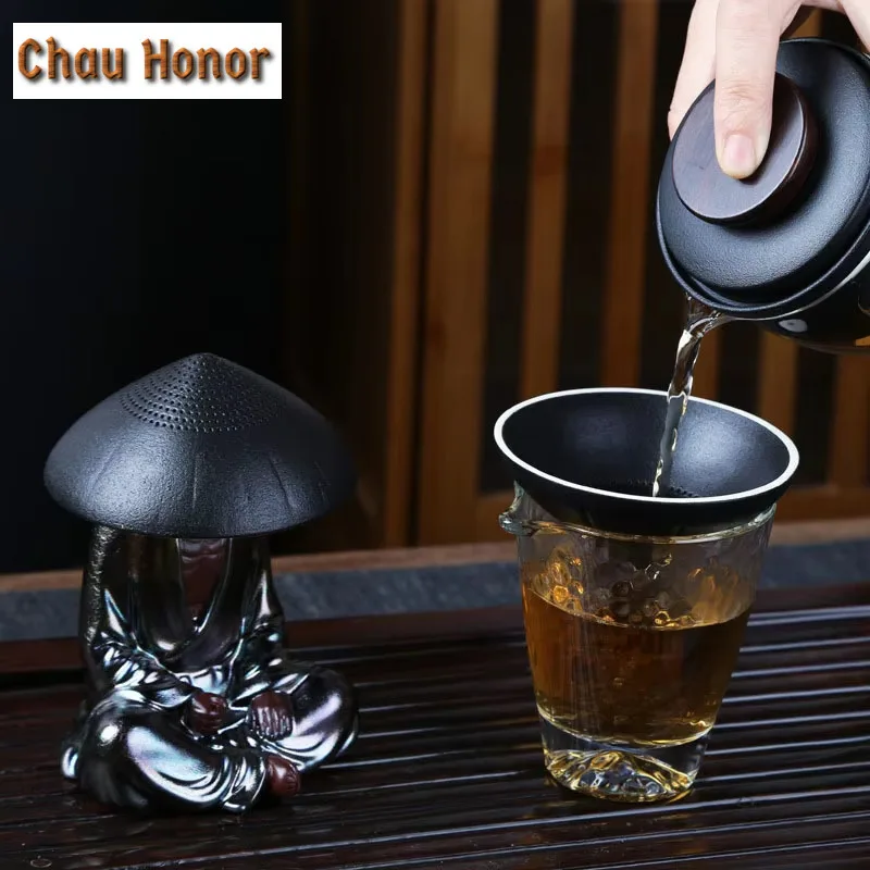 

Чайный набор ручной работы с фильтром Будды, фиолетовый песок, набор для чая с инфузером для монахов, поднос для чая, курильница, аксессуары для декора