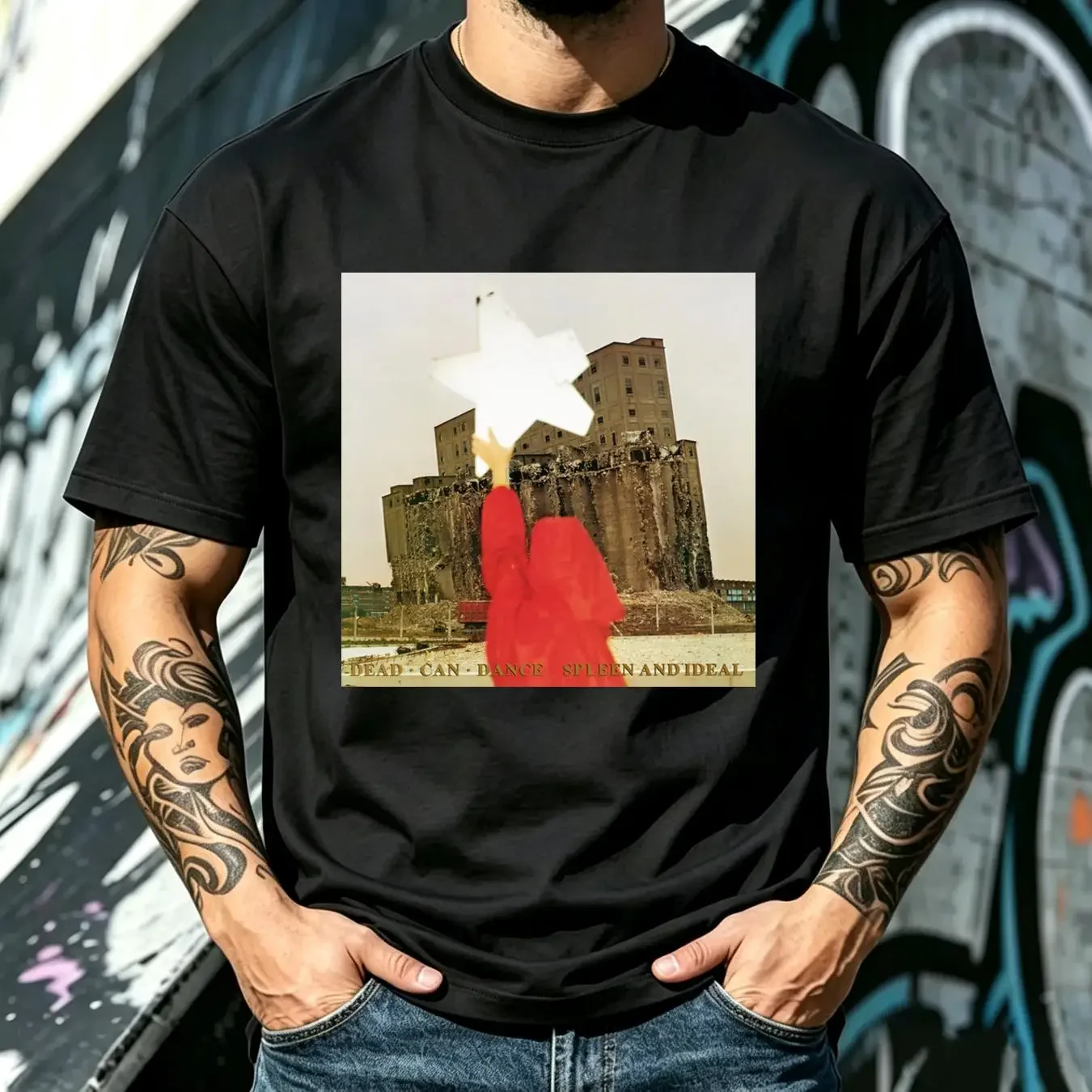 washed T Shirt DEAD CAN DANCE spleen and ideal vinyl cd cover SMALL MEDIUM LARGE XL vintage Washed Stretched designer clothes
