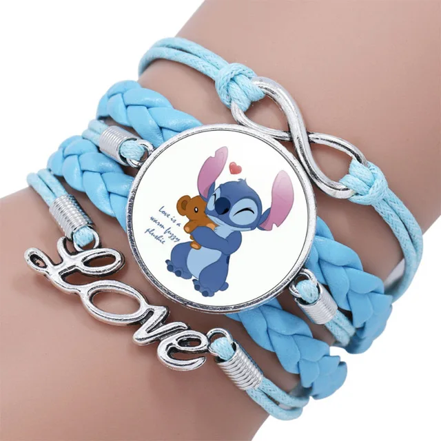 Anime Figures Toys Lilo&Stitch Bracelet Kawaii Print Cute Wristand Children Gift Christmas Party One Piece