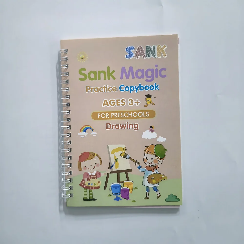 1 Set Reusable Learning Math English 3D Calligraphy Book Drawing Copybook Numbers Education for Kids Letter Practice Gifts