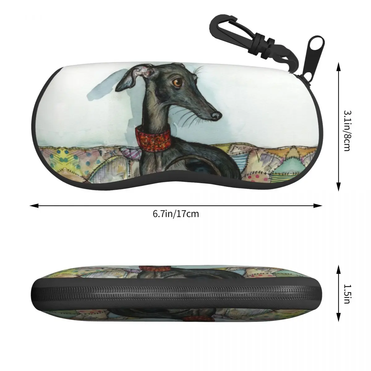 Custom Greyhound Whippet Dog Glasses Case Portable Shell Eyeglasses Case Sunglasses Box