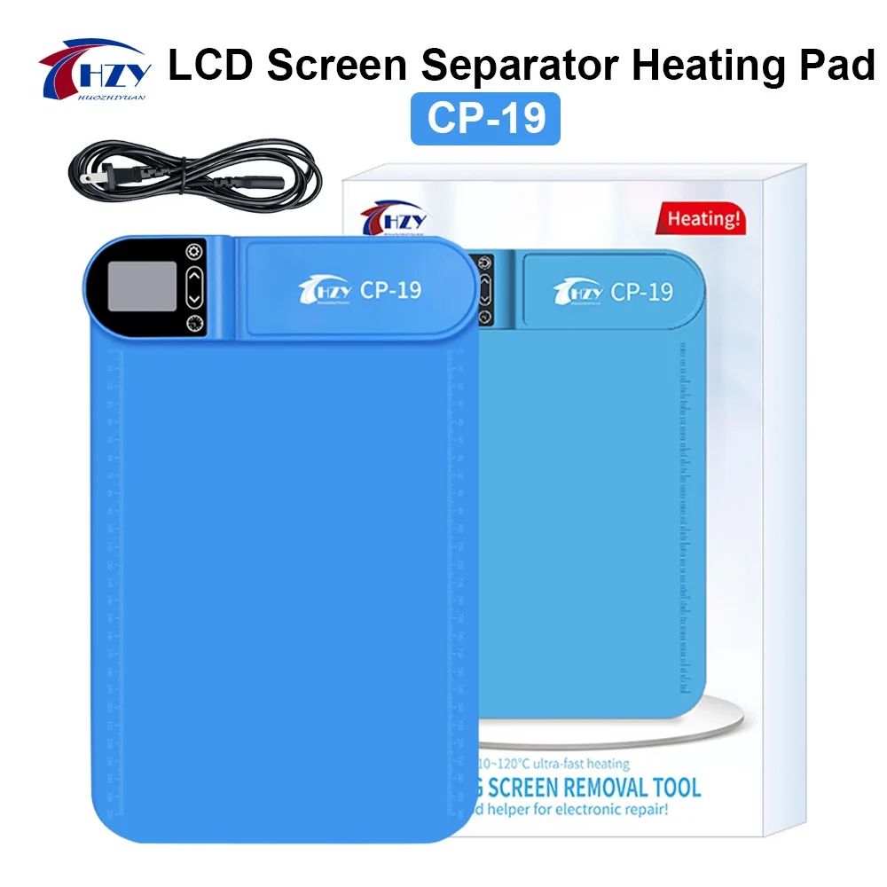 HZY CP-19 LCD Screen Separator Heating Plate 14 Inch Adjustable 40–120°C Timer & Memory for Mobile Phone Repair Heating