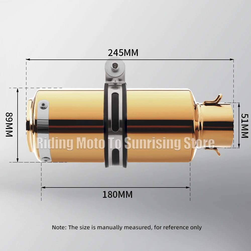 Gold Color 51mm Universal sc Motorcycle Exhaust Muffler Escape for Kawasaki Yamaha Honda Suzuki Motorcycle GP-project Accessorie