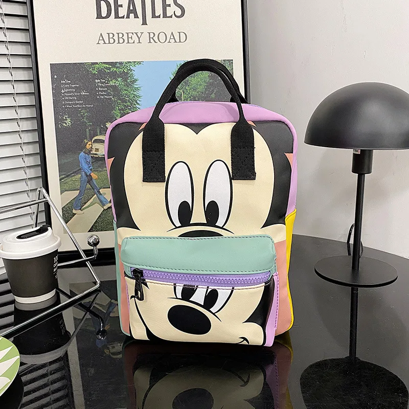 Tas ransel wanita, tas ransel wanita, tas sekolah, tas siswa, sekolah menengah, tas kosmetik portabel, Mickey, kartun, imut, Disney, anak perempuan