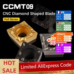 10 stücke CCMT09T304 CCMT09T308 Hartmetall Einfügen CCMT Interne Drehen Werkzeug Diamant CNC Klinge Cutter Drehmaschine Für-SCLCR09
