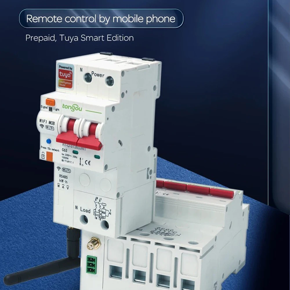 2P WiFi Circuit Breaker 16A 25A 32A 40A 50A 80A Leakage Protection Smart Home Overload Short Circuit Protection