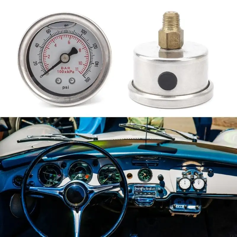 F1CF Pressure Gauge For Auto Engine 0-160psi Wide Compatibility 1/8 NPT Thread