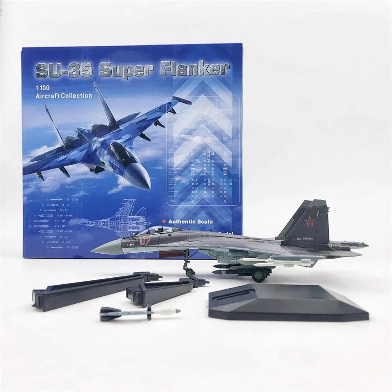 1/100 Scale Diecast Metal Alloy Russia Fulcrum Super Flanker Su-35 SU35 Aircraft Airplane Fighter Model Toys For Collection