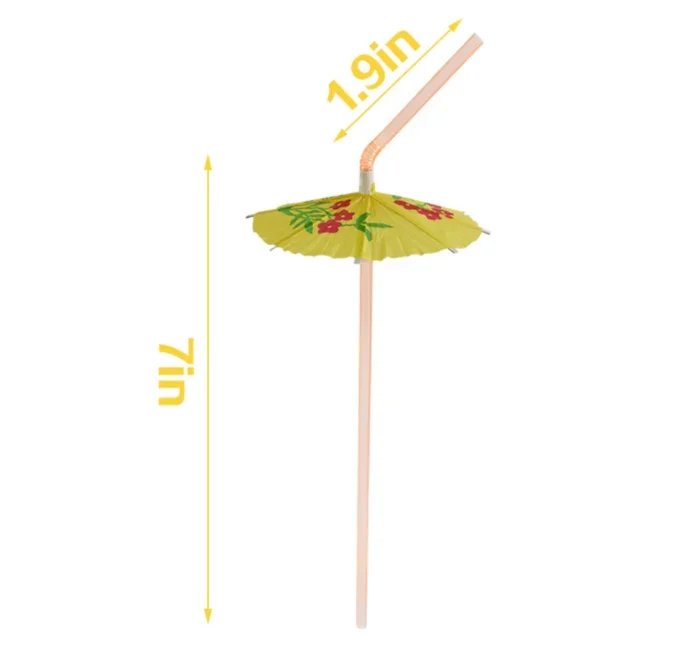 24pcs/pack straw Drink Fruit Cake Sticks Mini Paper Umbrella Cocktail Parasols Wedding Decoration Birthday Party Supplies