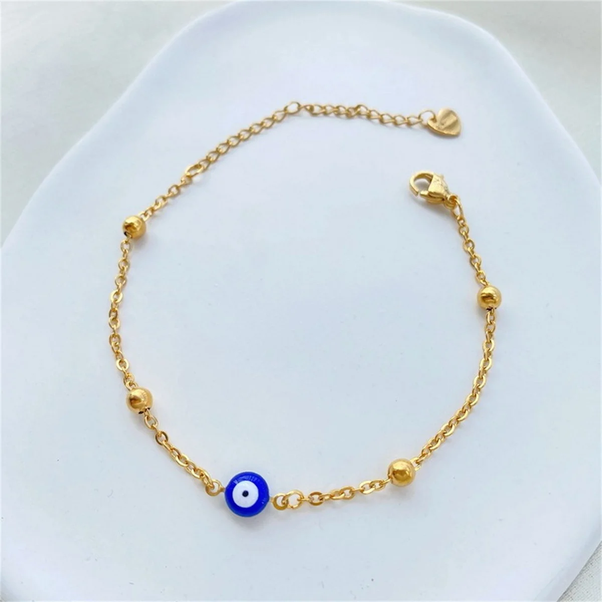 Luxury Classic Blue Evil Eye Charm Bracelets For Women Stainless Steel Link Chain Demon Eye Bracelet Lucky Wish Party Jewelry