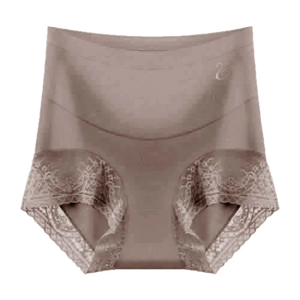 

High Waist Postpartum Body Shapers Cotton Crotch Lace Ruffled Seamless Shapewear Waist Trainer Large Size Butt Lifter Briefs