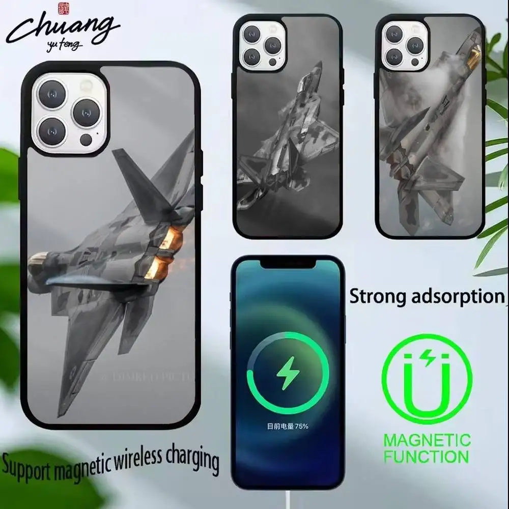

Raptor Aircraft Phone Case For iPhone 17,16,15,14,13,Pro,Max,Plus,Magnetic For Magsafe Wireless Charging