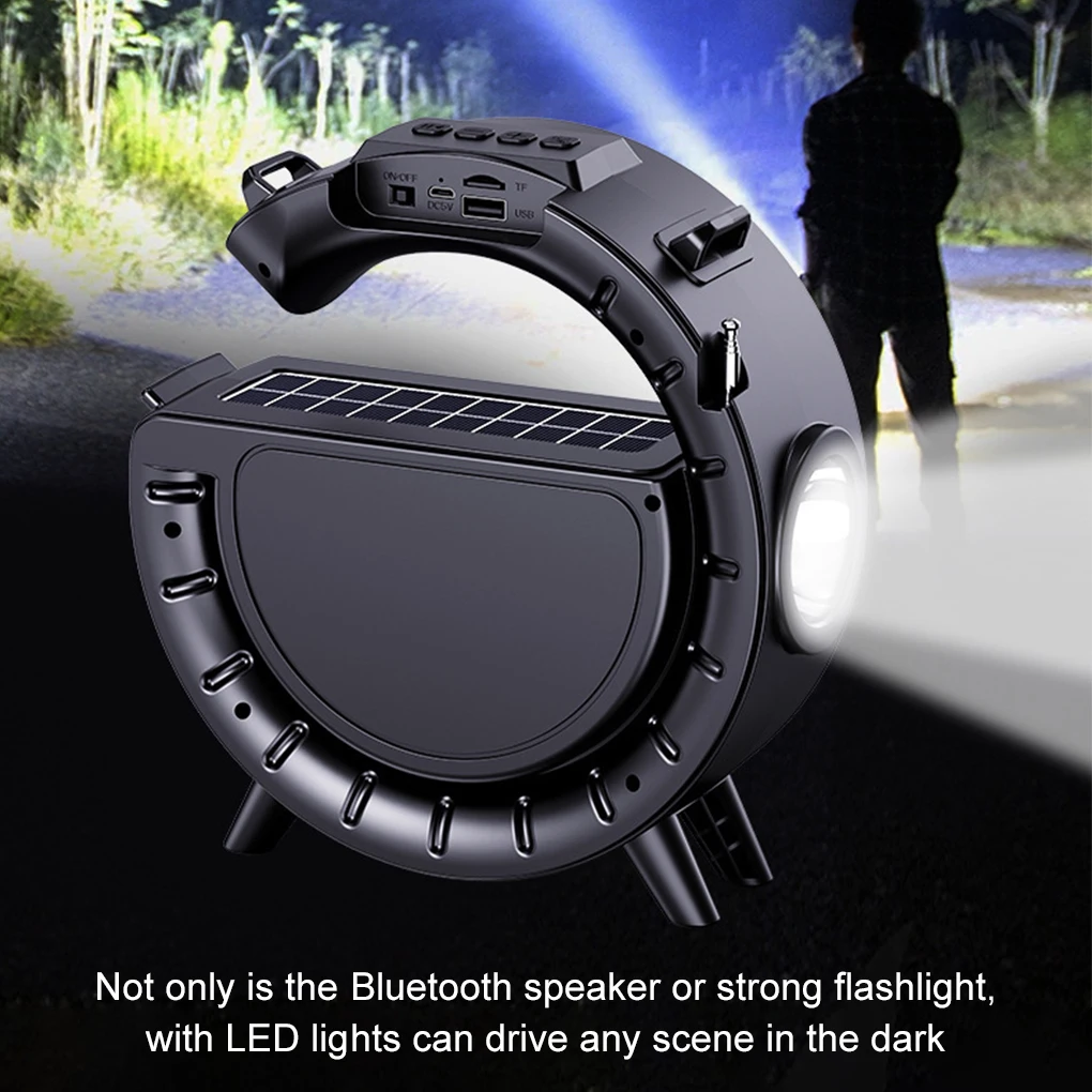 2025 New Outdoor Portable Bluetooth Speaker Large G Flashlight Solar Player Wireless Card Music Household Lamp Party Tools