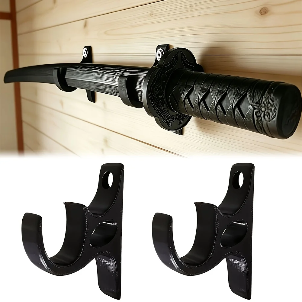 2Pcs 3D Printed Wall Mount Sword Hook Multi Purpose Display Holder Wall Hanging Rack For Blade Katana Tool Decor Storage