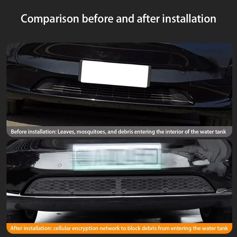 For Tesla 2021-2025Model Y/3 Front Bumper Grill Mesh Air Inlet Vent Cover Grille Guards Protector Anti-insect Net Accessories