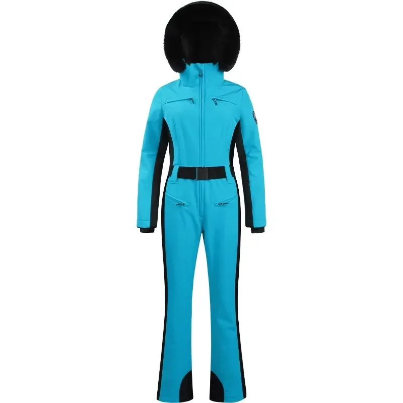 Fashion One Piece Printed Insulated Slim-Fit Ski Suit Windproof Waterproof Breathable Snowboard Jacket 100% Polyester Adult