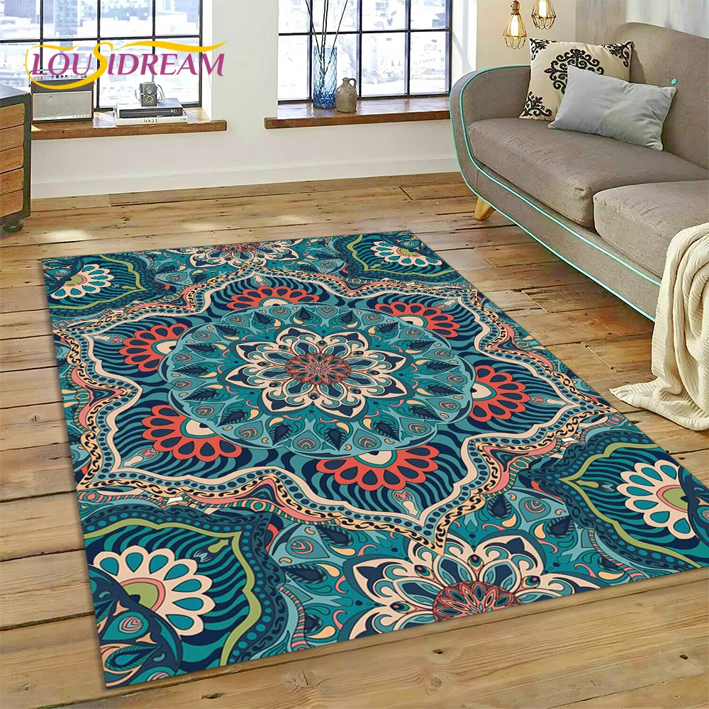 Meditation Mandala Bohemia Nature Spirit Yoga Carpet Rug for Home Living Room Bedroom Sofa Doormat Decor,Area Rug Non-slip Mat